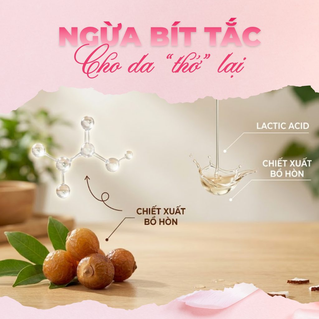 Ngừa bít tắc – giúp da “thở” lại