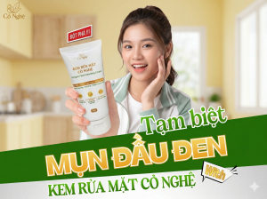 Kem rửa mặt Cỏ Nghệ sạch sâu giúp giảm mụn đầu đen hiệu quả